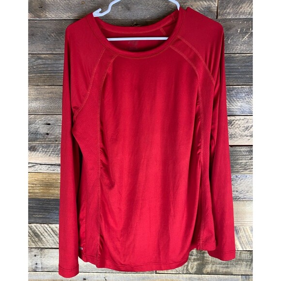 Danskin Now Women's Sz XL Red Long Sleeve Athletic Style Top - Picture 1 of 9